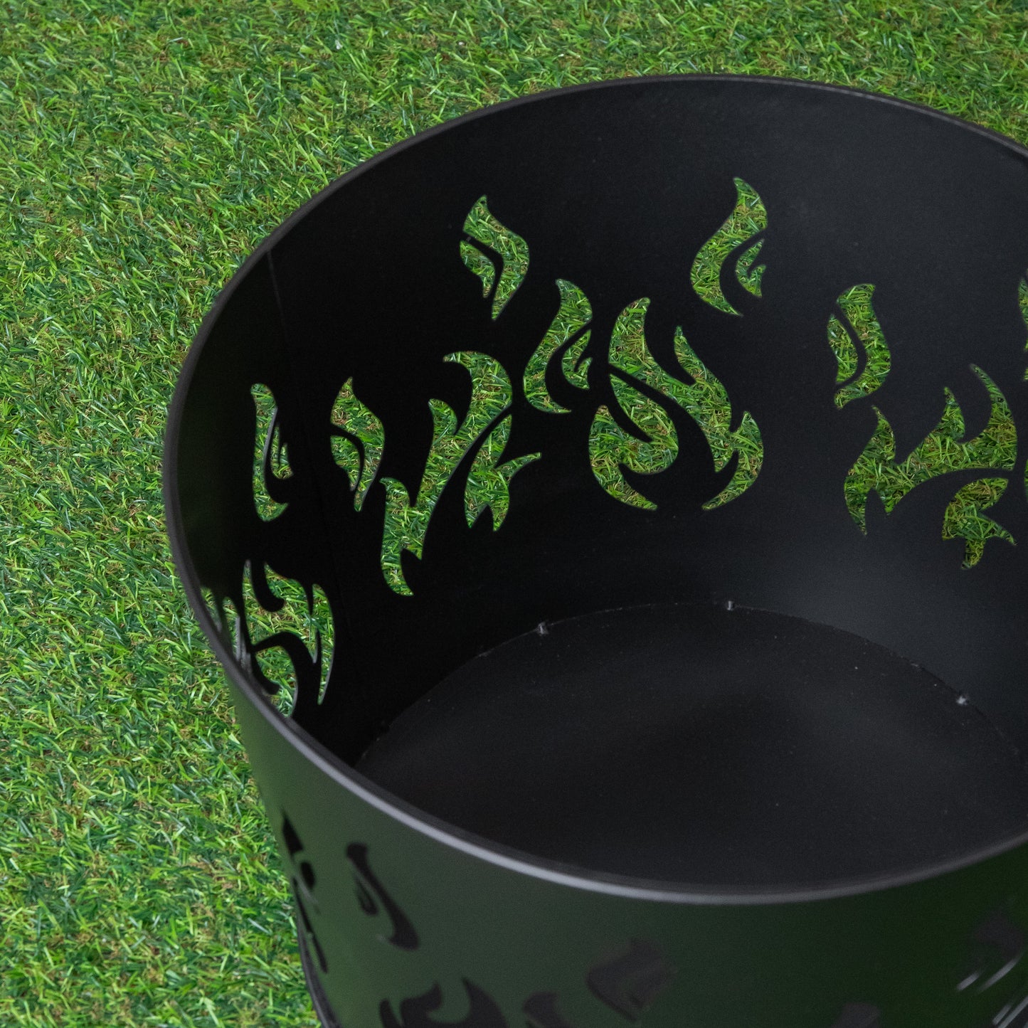 32cm Black Steel Fuego Outdoor Garden Firebasket