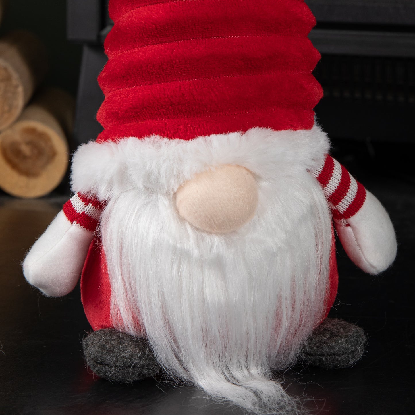 40cm Sitting Plush Christmas Gonk with Grooved Hat in Red