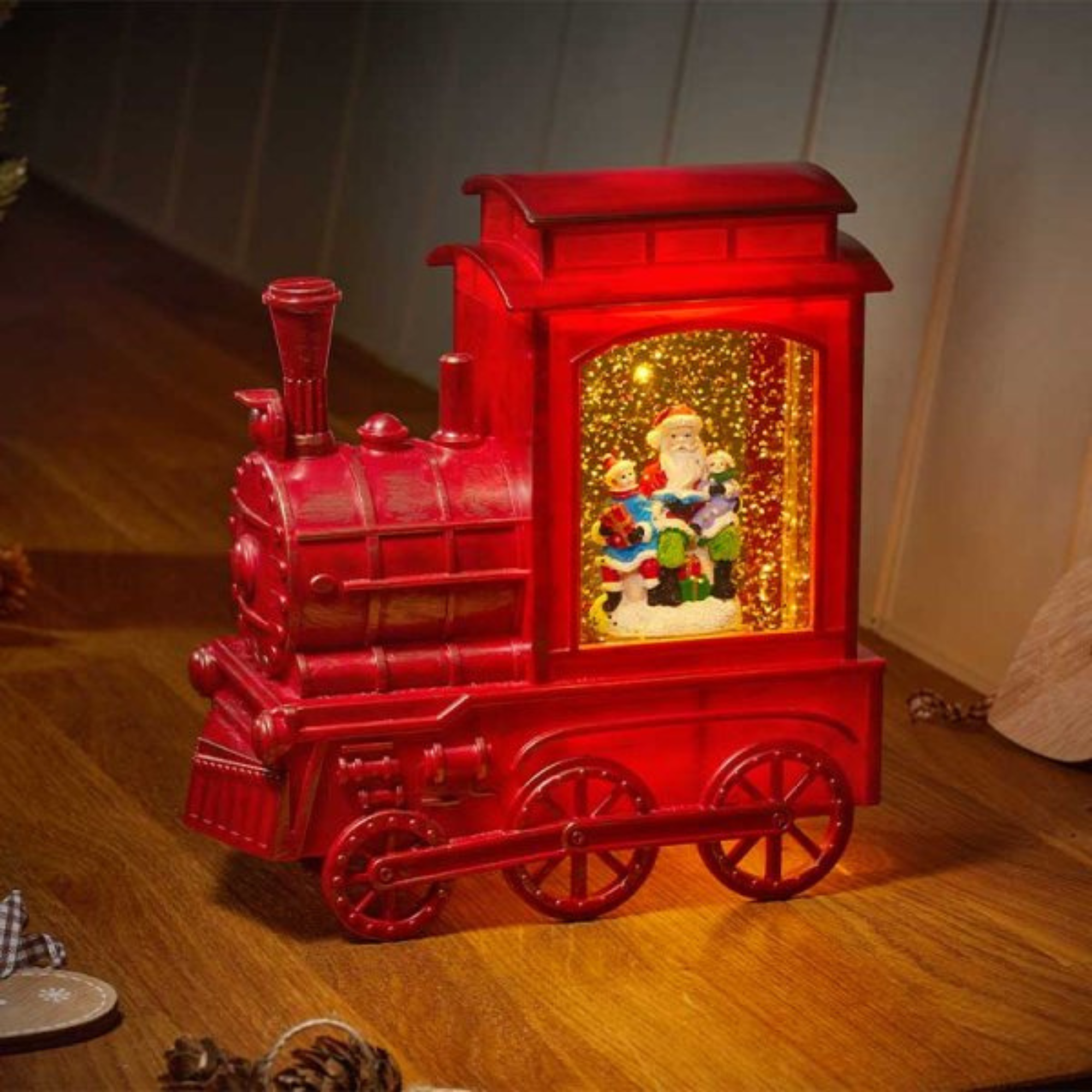 17cm Battery Operated Light up SnowSwirl All Aboard! Christmas Decoration with LEDs