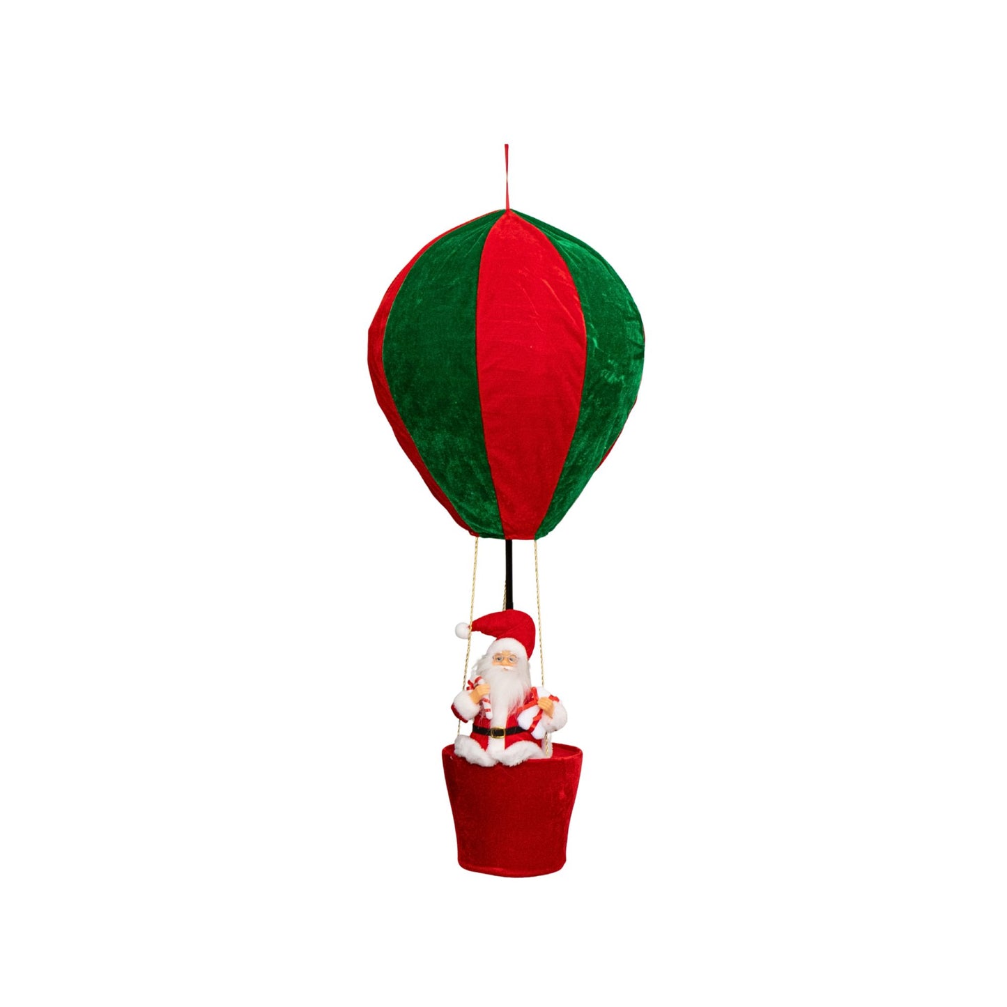 1m Tall Plush Santa Christmas Hot Air Balloon with Extension Pole Hanging or Table Decoration