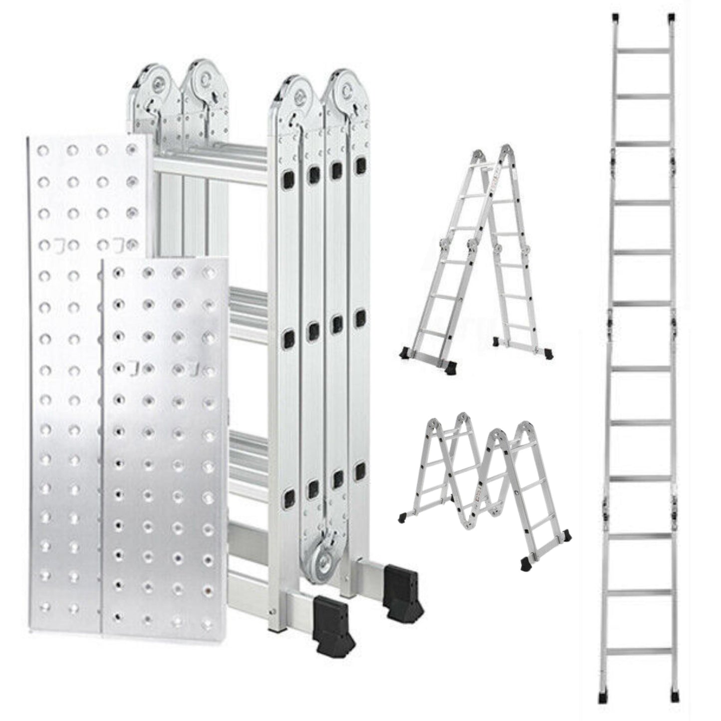 Factory Seconds 3.46m Lightweight Aluminium Folding Multi-position Work Platform Ladder
