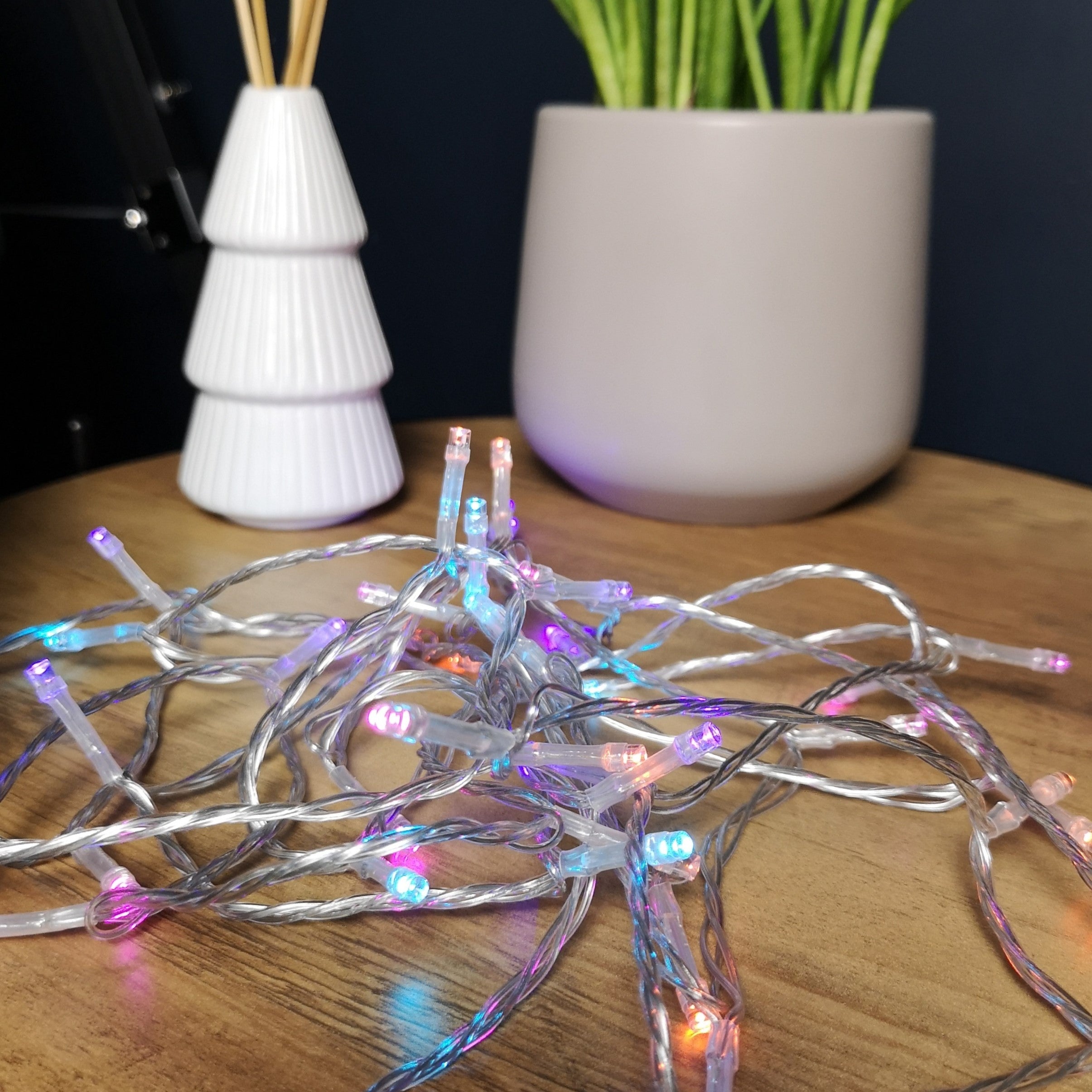 20m Battery Operated Indoor Outdoor Christmas String Lights with 200 LEDs in Rainbow