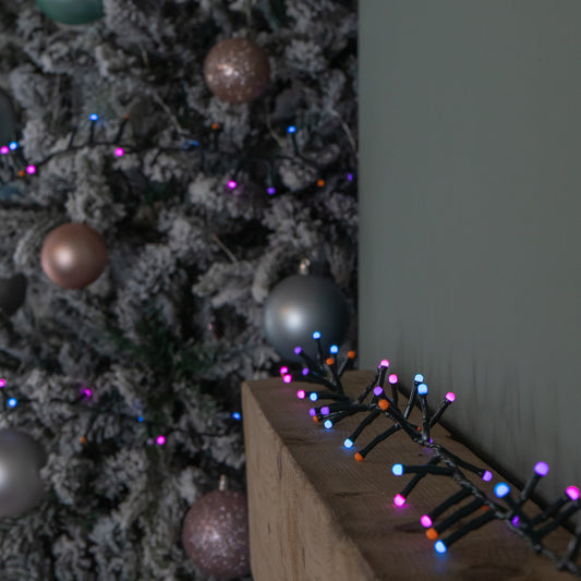 9m 360 LED Battery Operated Christmas BerryBrights String Lights in Rainbow