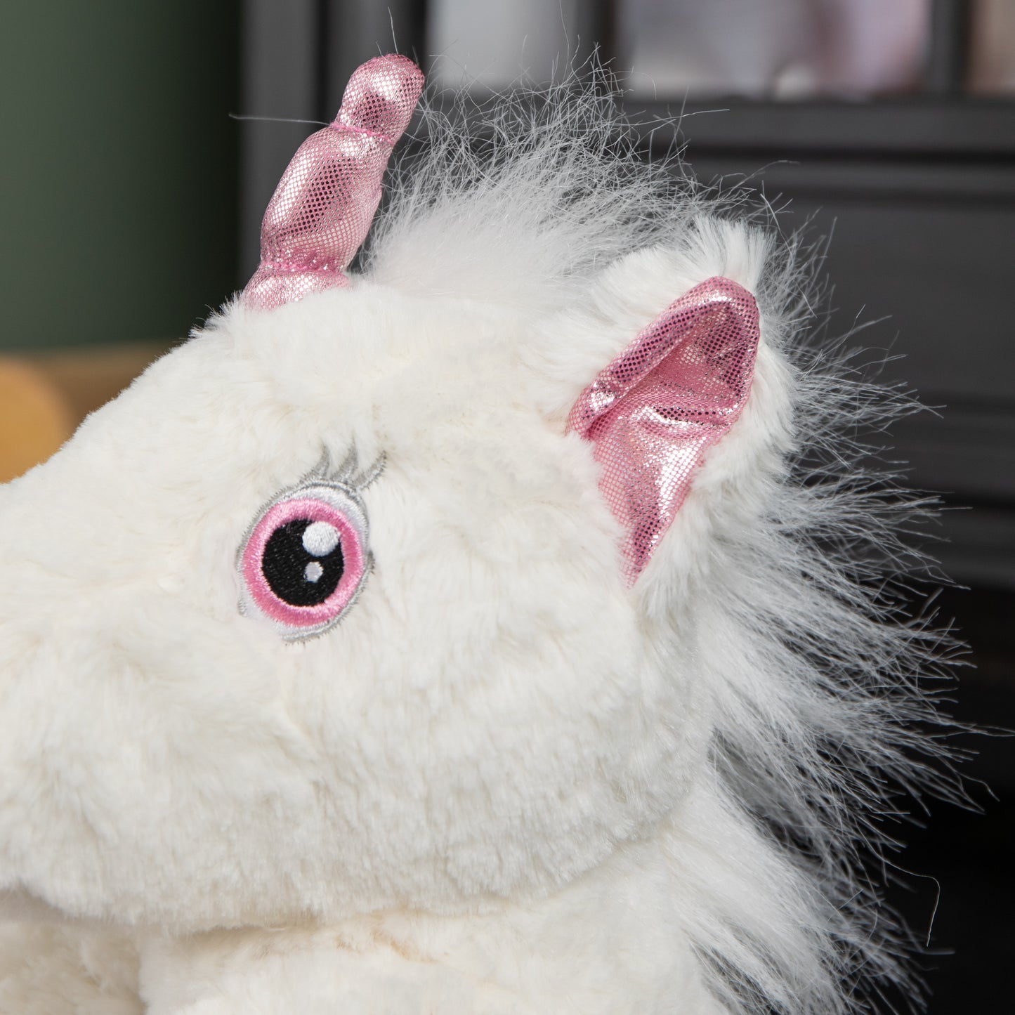 24cm Plush White Unicorn with Sparkly Pink Horn and Hooves