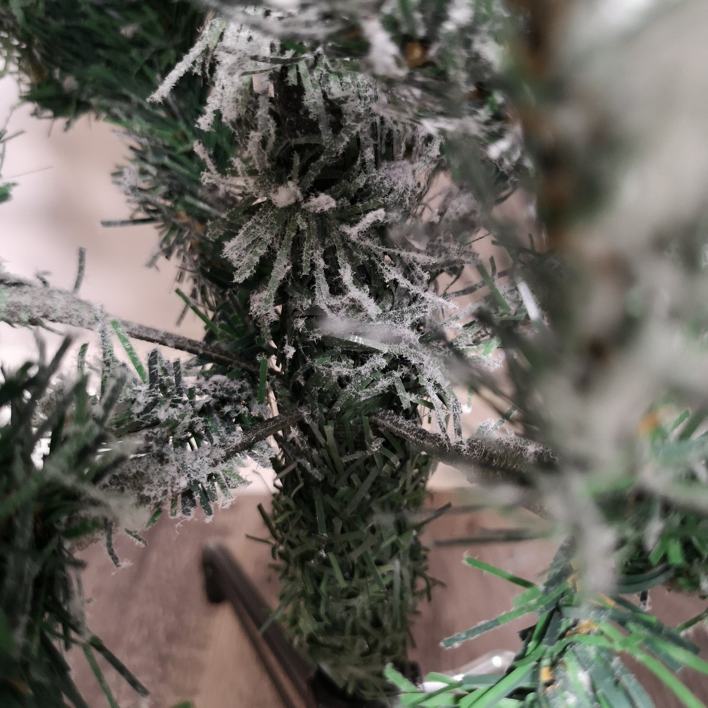 Factory Seconds: 6.5ft (2m) Snow Flocked PVC Spruce Pine Slim Christmas Tree in Green