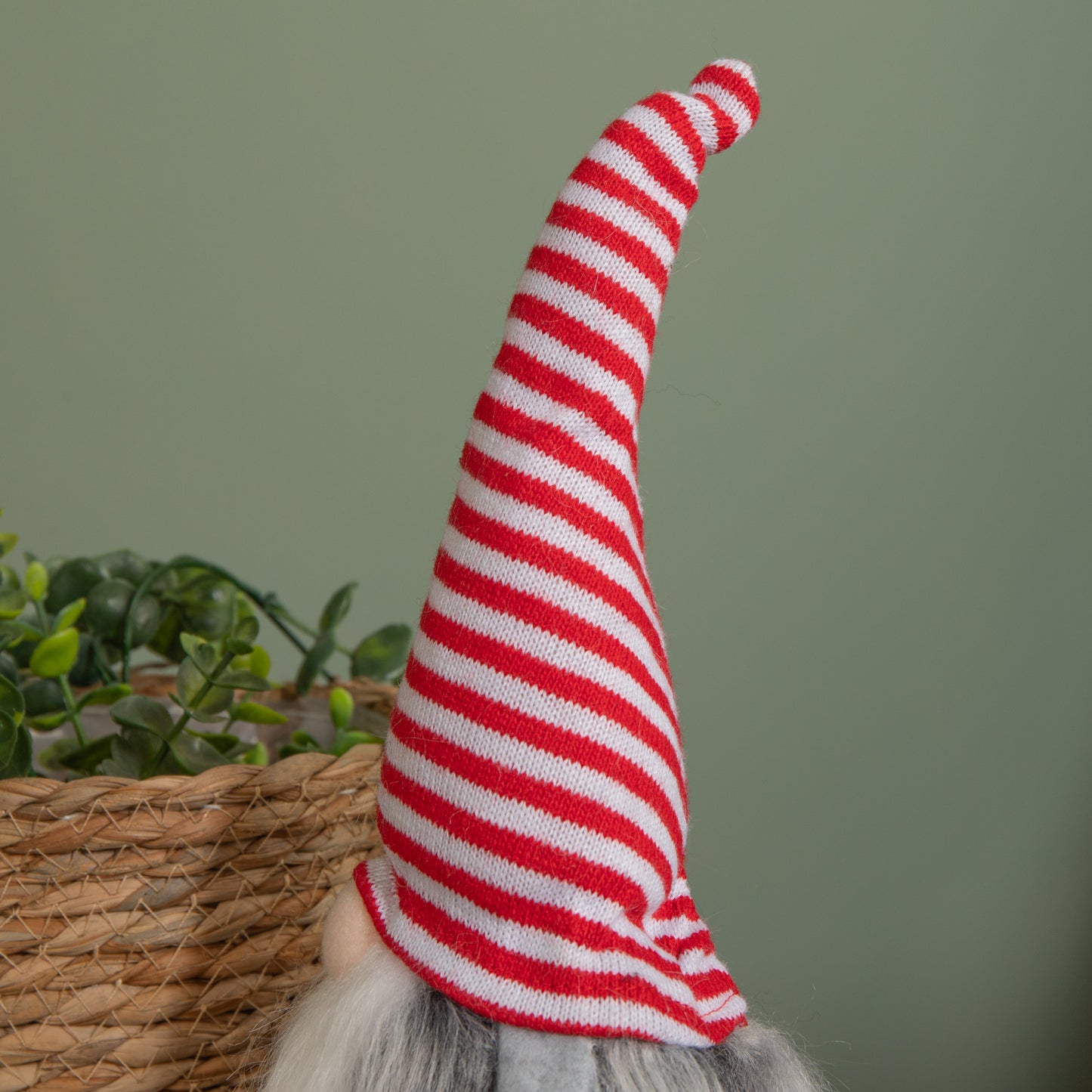 34cm Cuddly Santa Gonk Indoor Christmas Decoration - Stripey Hat