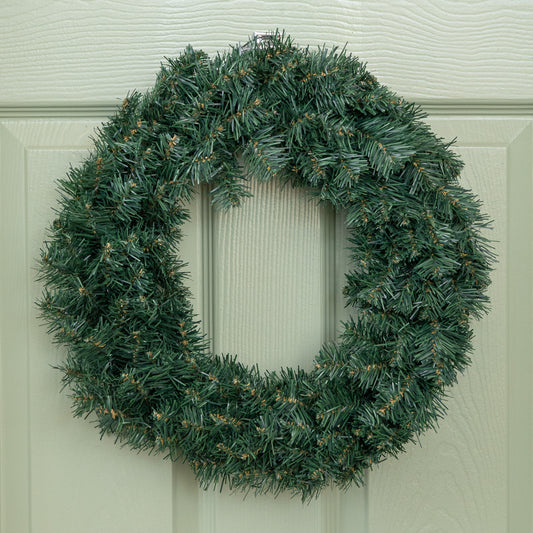 47cm Plain Green Woodcote Spruce Hanging Christmas Wreath