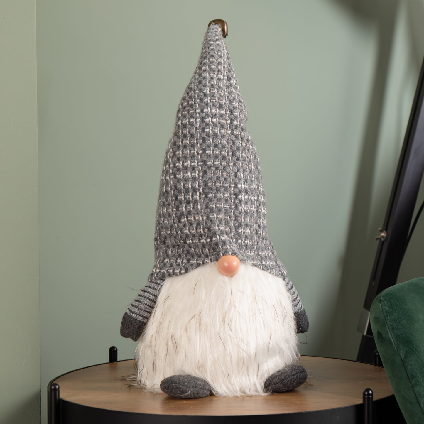 50cm Battery Operated Christmas Sitting Gonk Decoration in Dark Grey