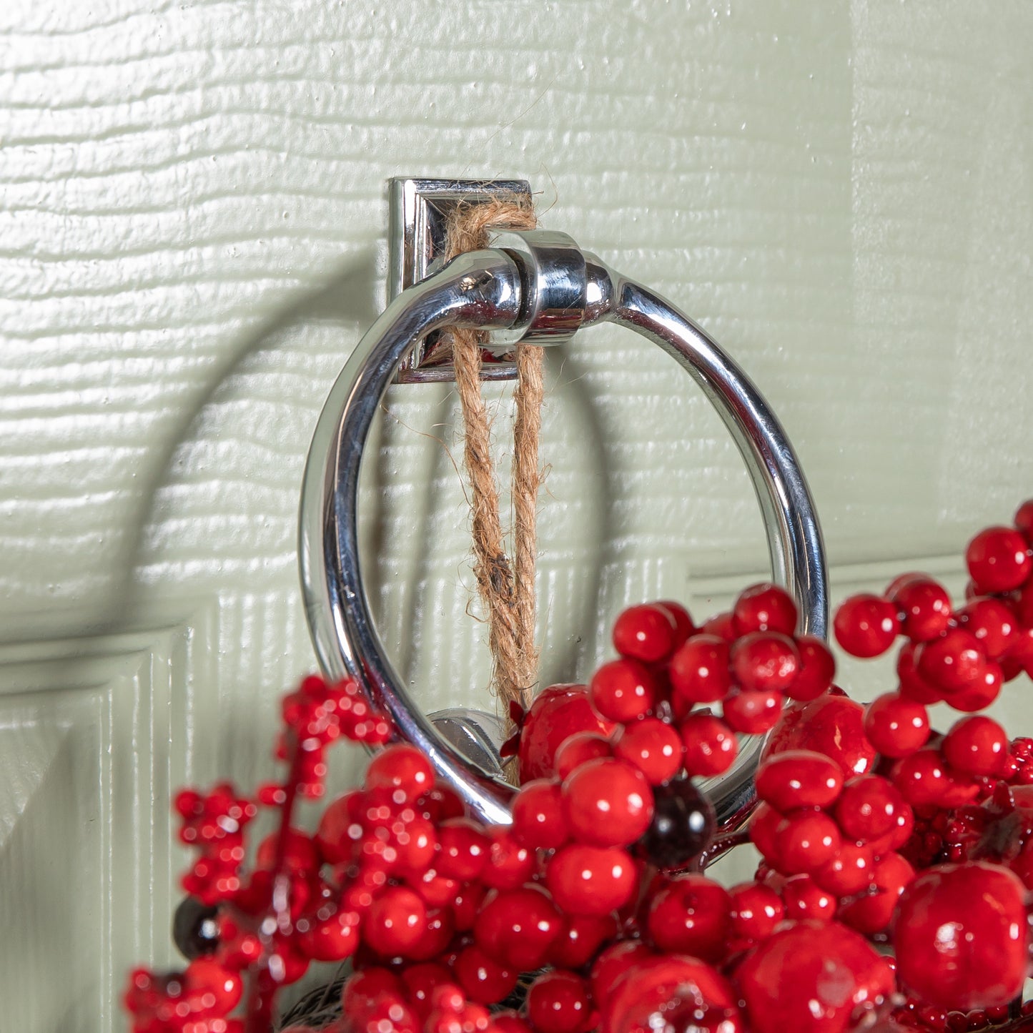 40cm Hanging Red Berry Burst Christmas Wreath