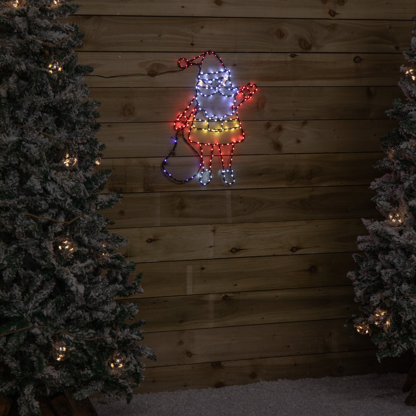 59cm x 45cm Light up FlexiBrights Christmas Santa Silhouette with 237 Multi-Coloured LEDs