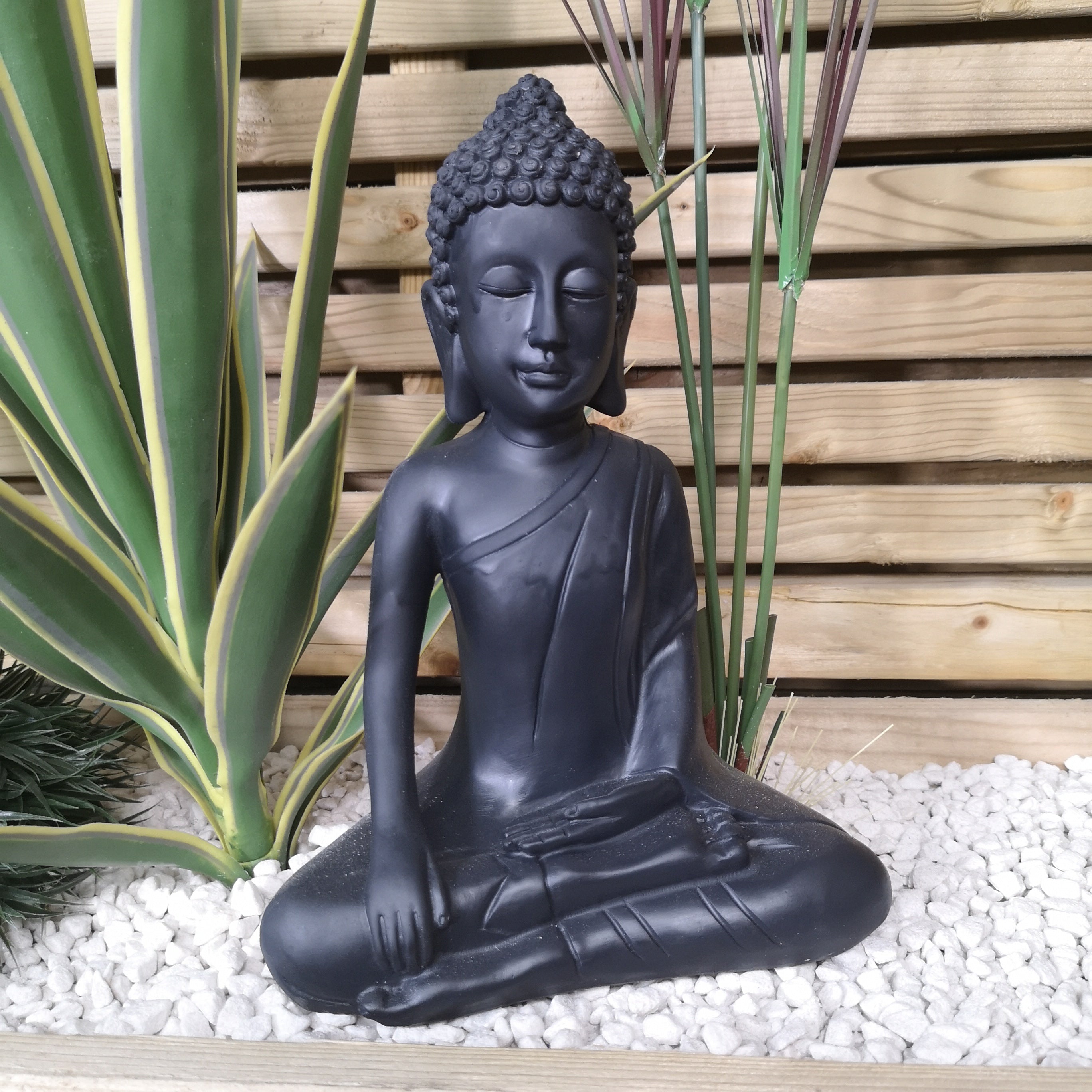30cm Meditating Buddha Sculpture Garden Patio Decoration