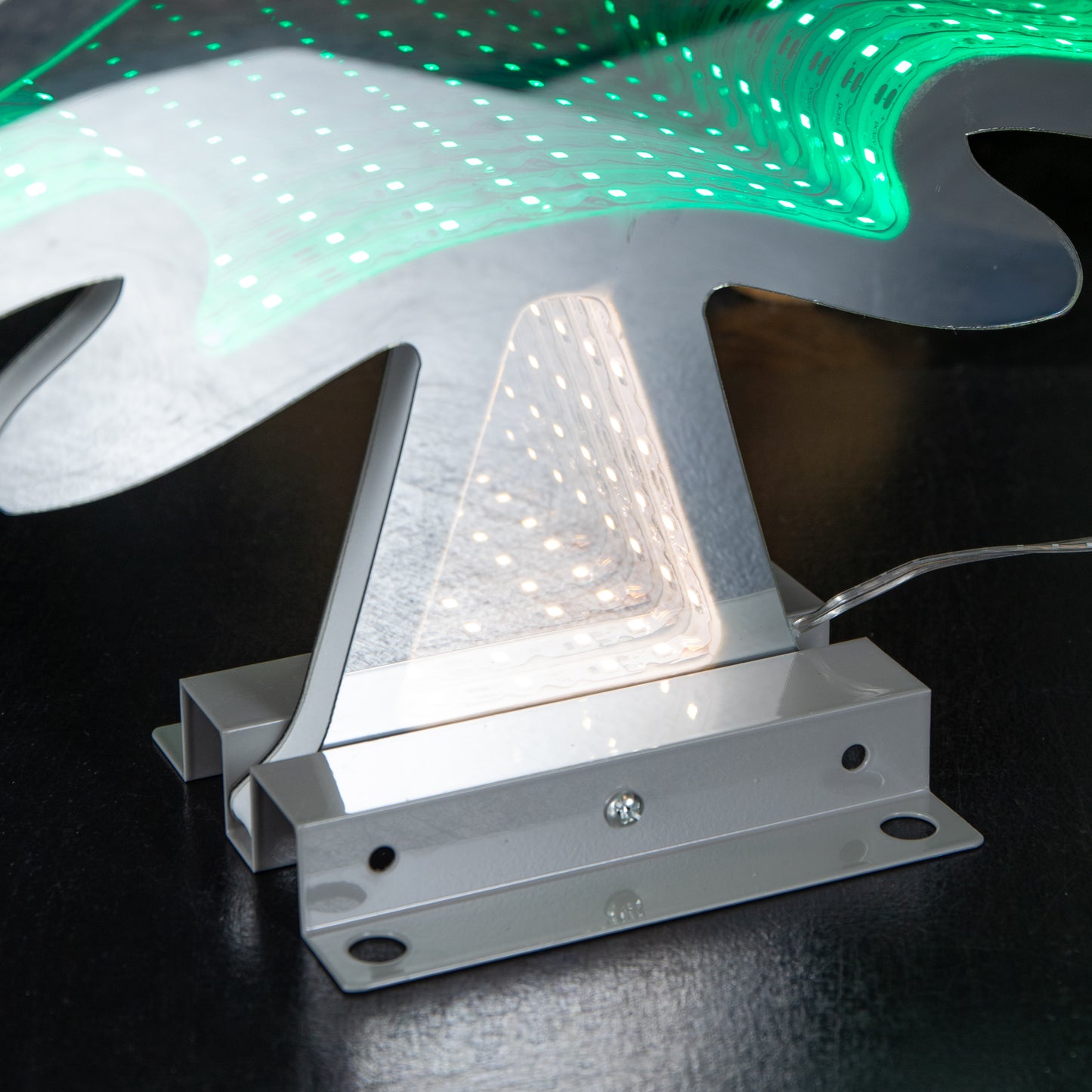 60cm Light up Christmas Tree Infinity Decoration with Green LEDs on Metal Base