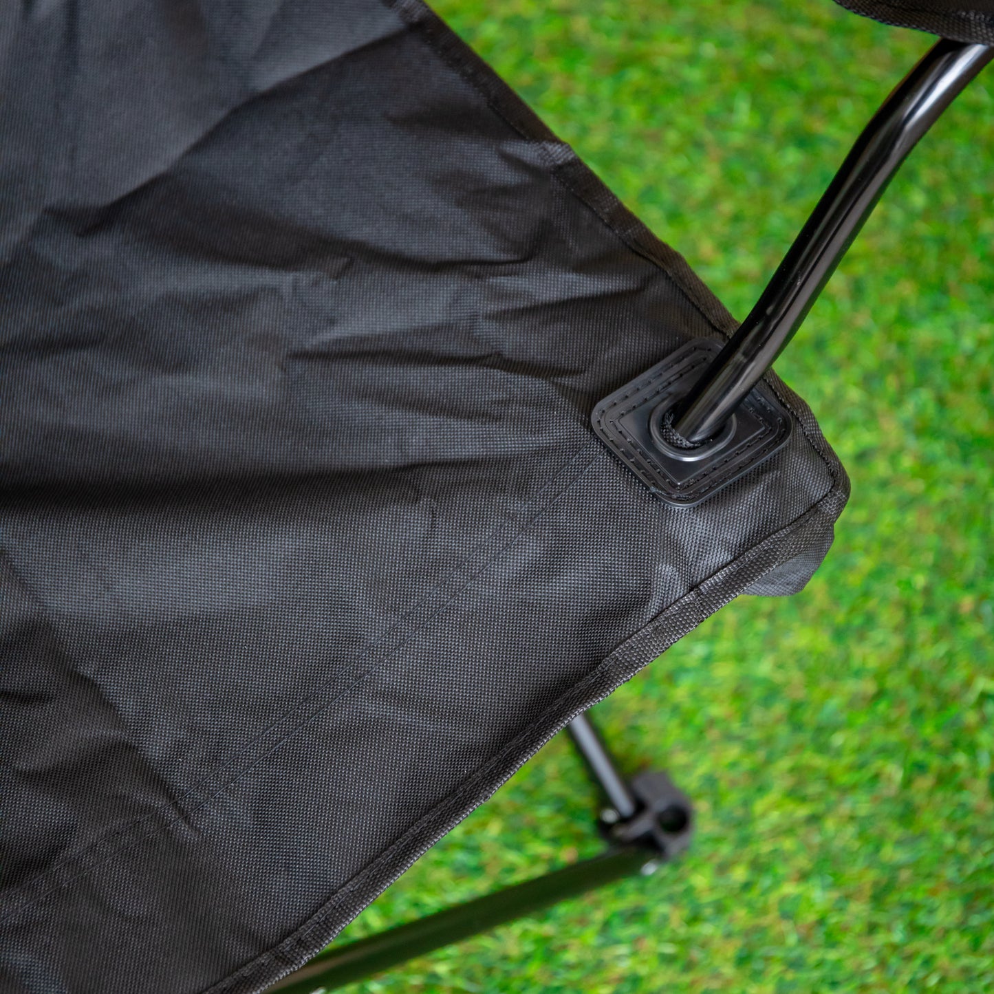Outdoor Black Lightweight Foldable Canvas Chair with Cup Holder and Carry Case