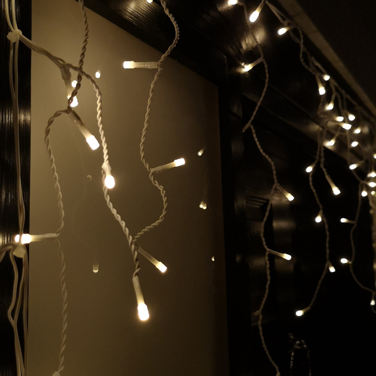 25m 1000 Warm White LED Frosted Icicle Indoor Outdoor Christmas Lights with Timer