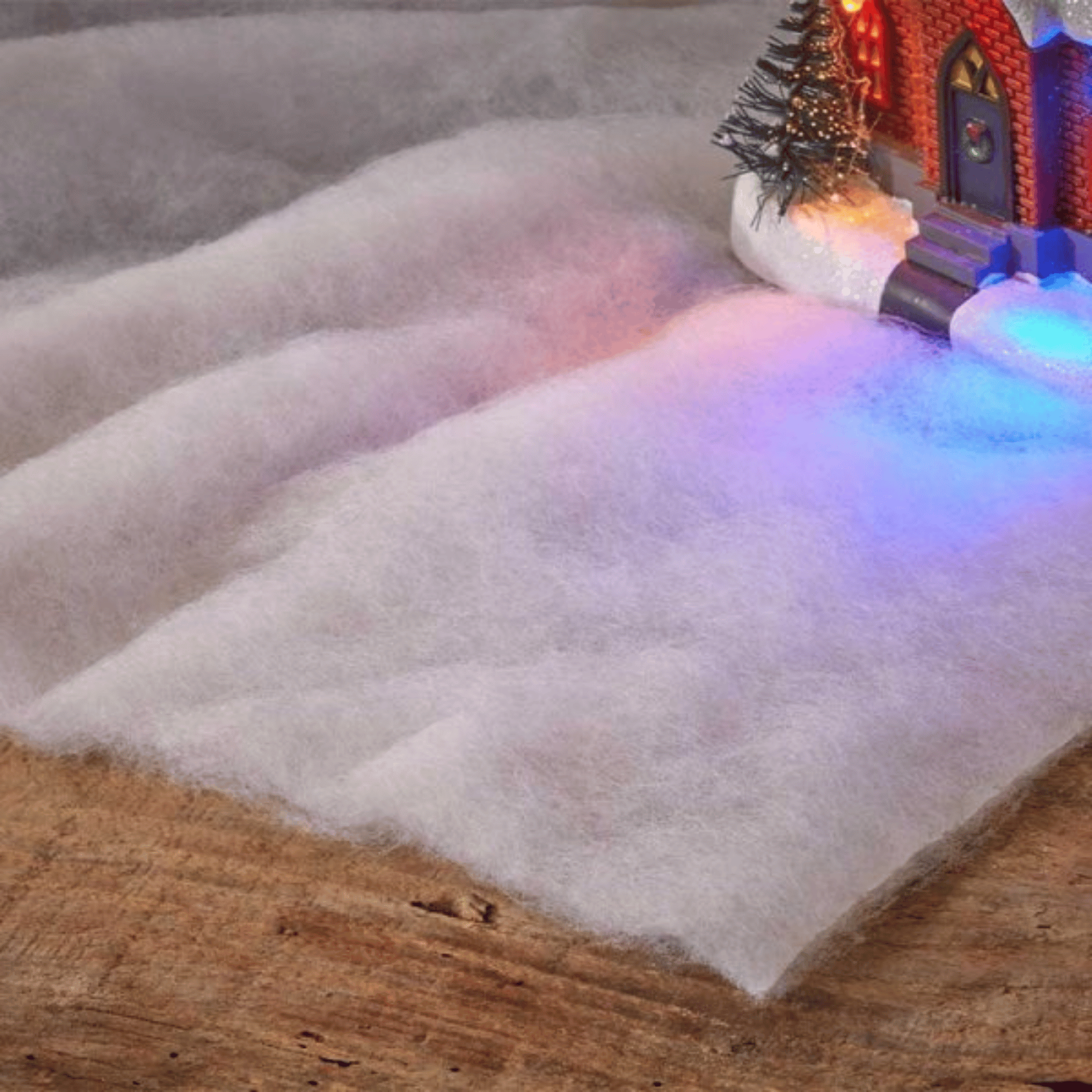 1m x 1m Roll of White Christmas Faux Snow Effect Blanket Table Drape