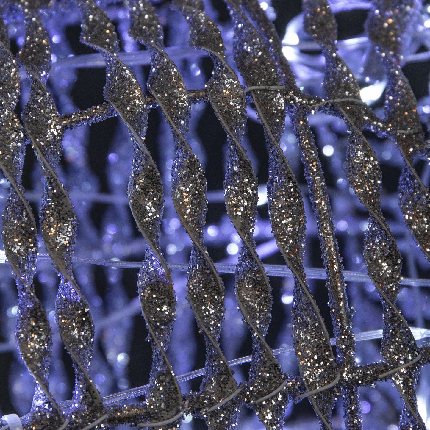 80cm Light up Silver Glitter Twist Christmas Reindeer with Cool White LEDs