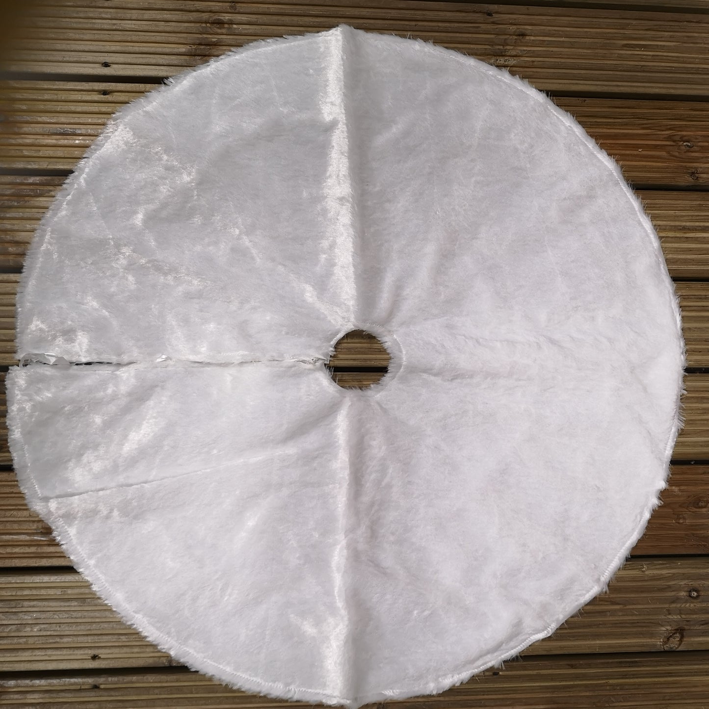 90cm LED White Fur Fabric Christmas Tree Skirt