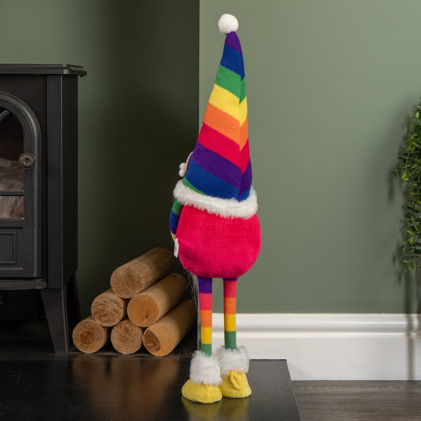 55cm Standing Plush Rainbow Christmas Gonk Decoration 