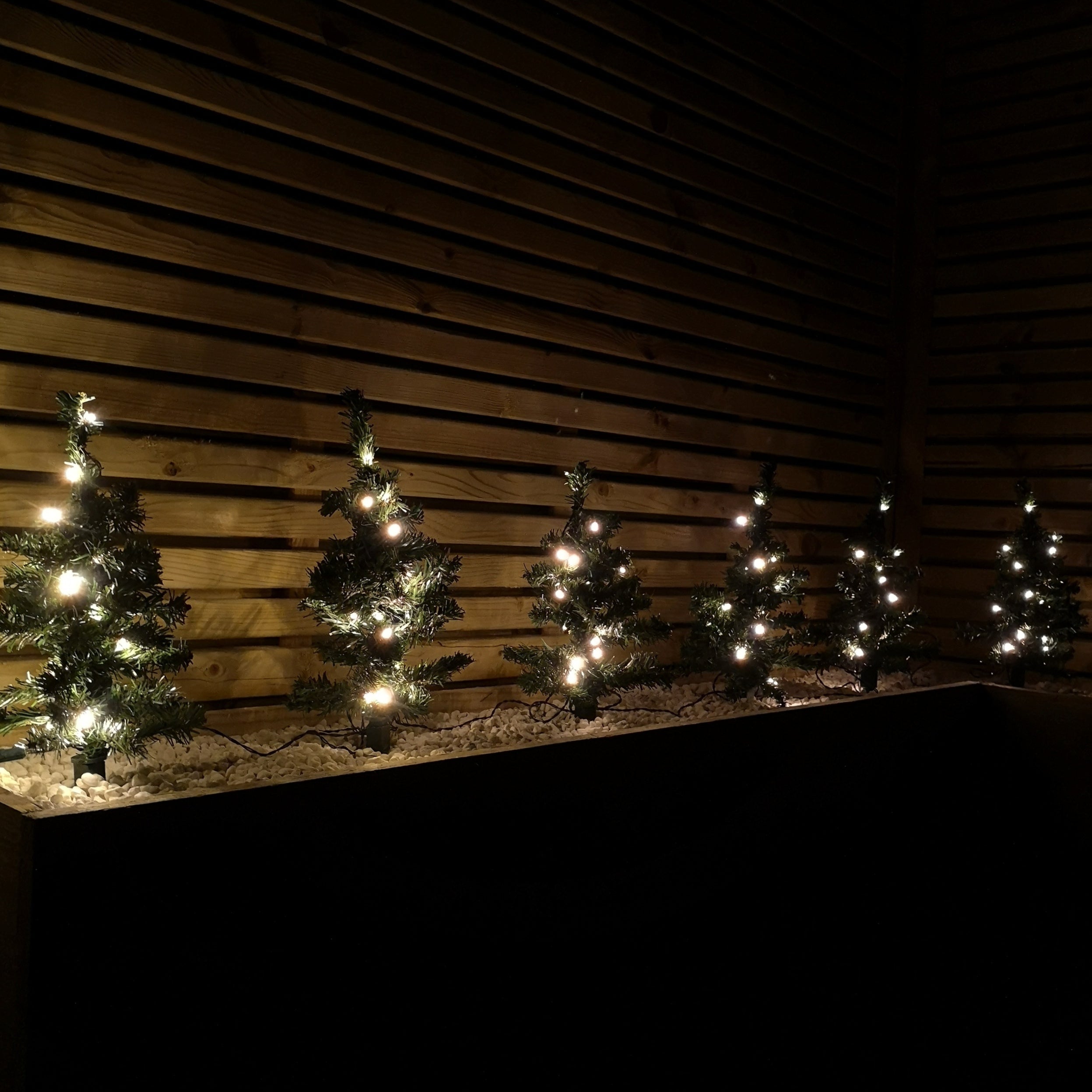 Set of 6 30cm Light up Christmas Tree Path Lights with Warm White LEDs