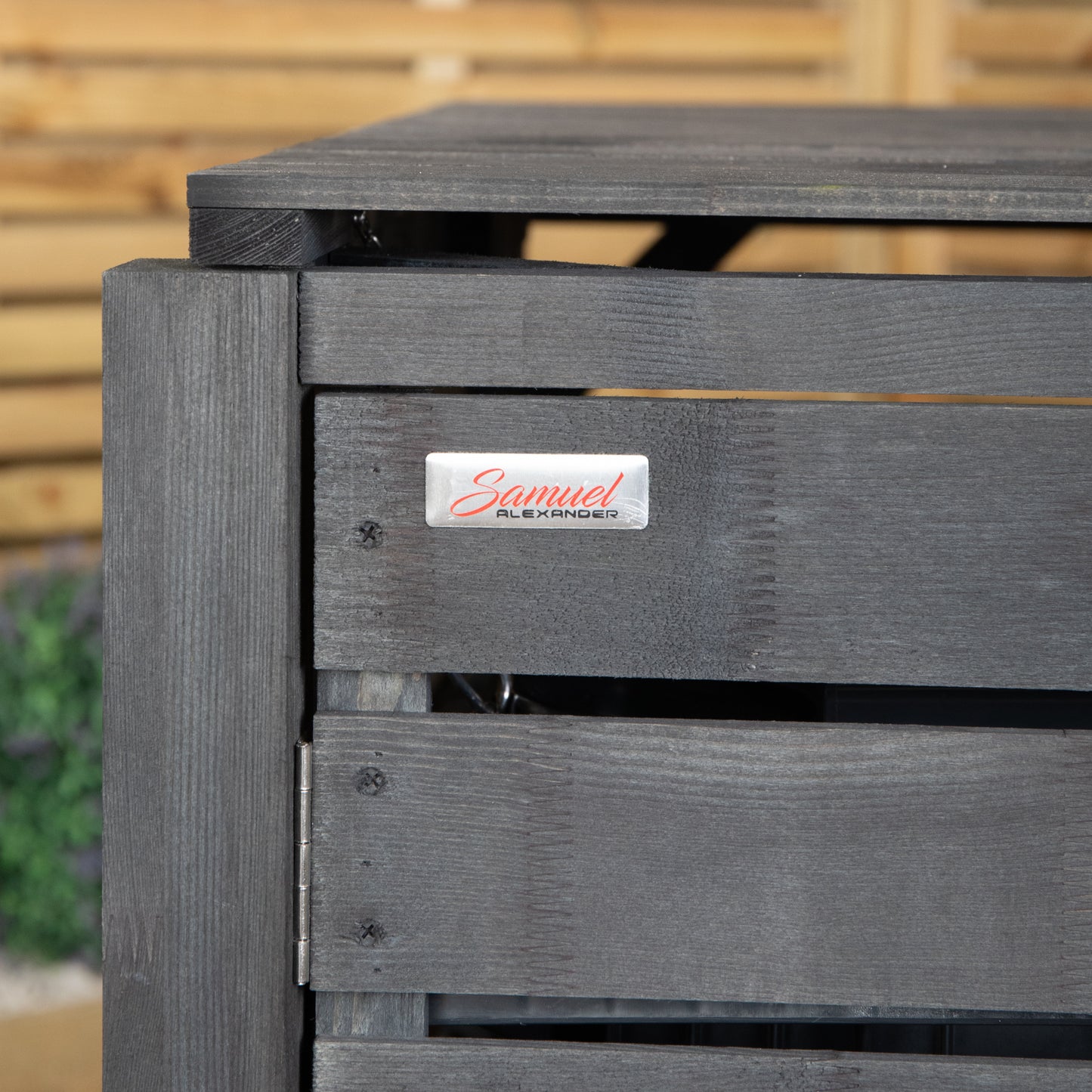 1.43m x 1.16m Outdoor Wooden Garden Double Wheelie Bin Store Storage for 2 Bins in Anthracite