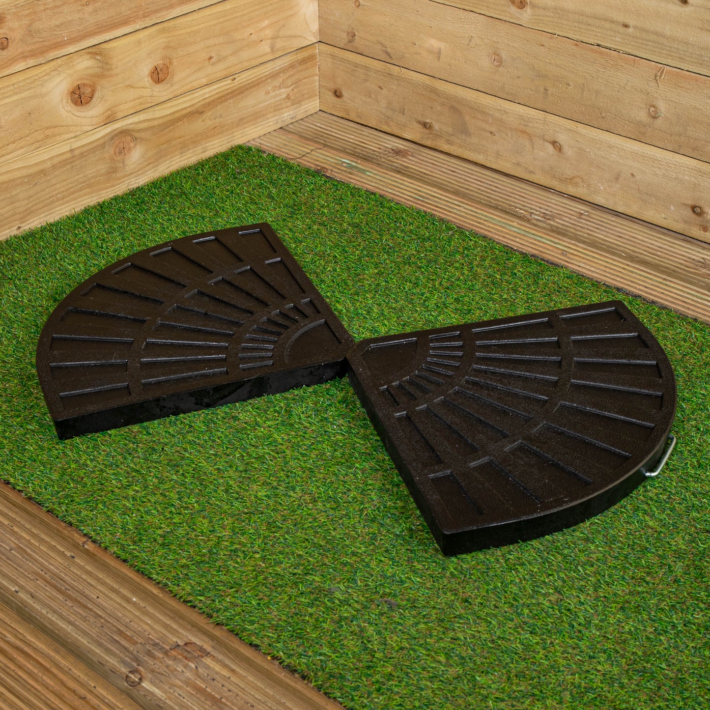 2 Piece 14kg Black Hanging Banana Cantilever Garden Parasol Base Weights