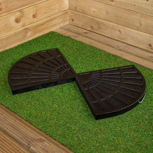 2 Piece 14kg Black Hanging Banana Cantilever Garden Parasol Base Weights