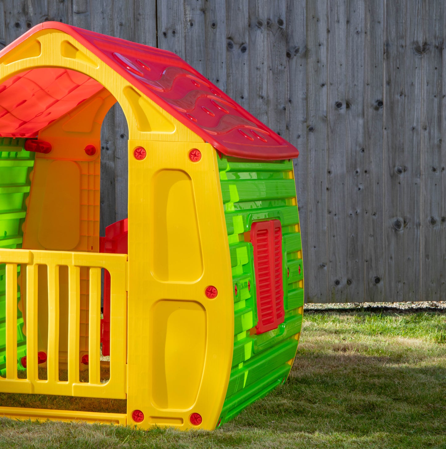 1.09m Yellow & Red Kids Indoor Outdoor Plastic Wendy House Magical Playhouse