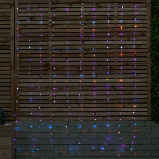 2m x 1.5m Light up FlexiBrights Christmas Curtain Lights with 240 Rainbow LEDs