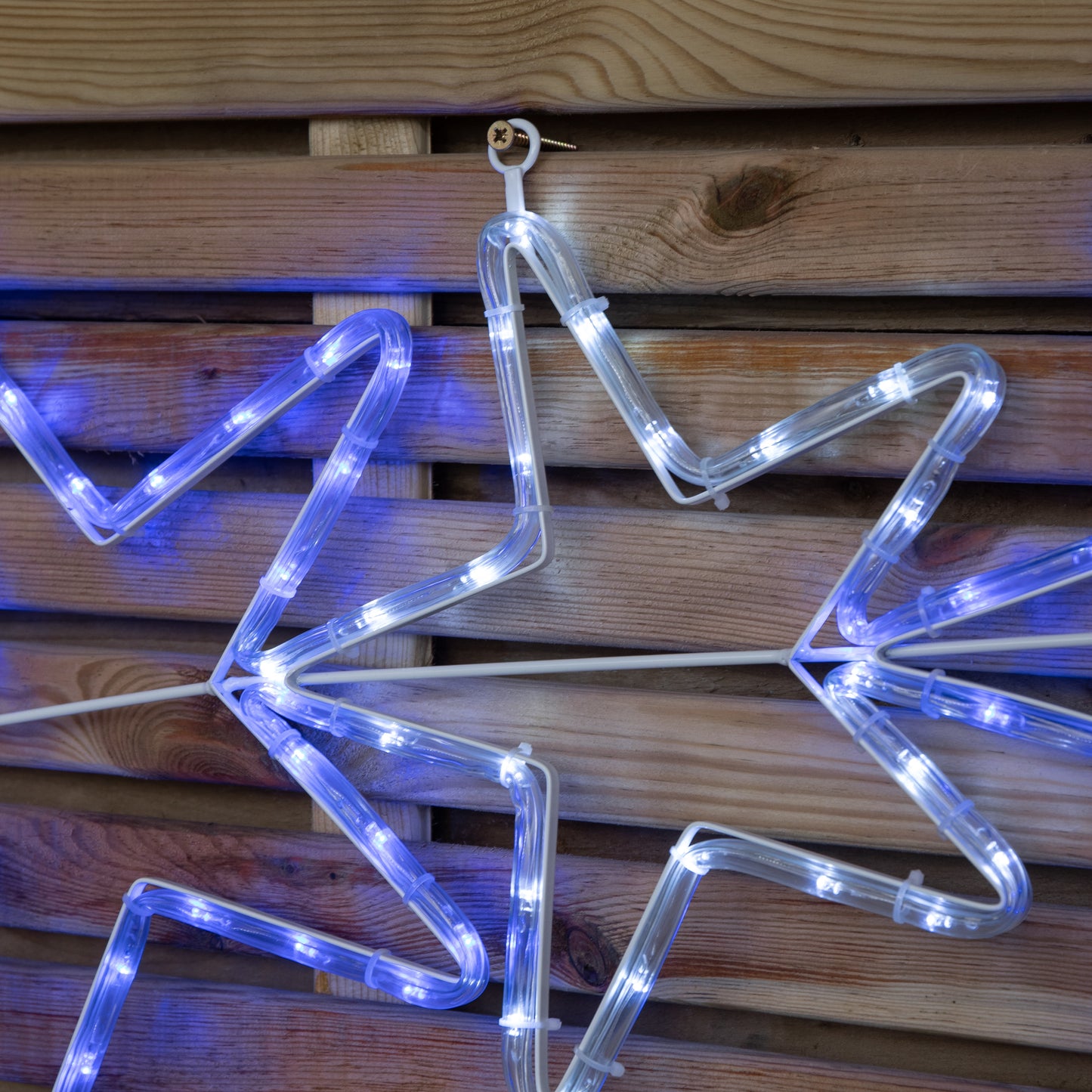 1.2m Light up 7 Star Christmas Silhouette Rope Light with Blue & Cool White LEDs