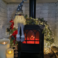 69cm Battery Lit Christmas Gonk Decoration with Dangly legs in Grey