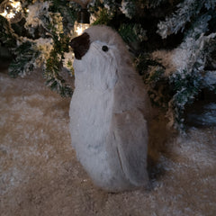 33cm Indoor Standing White Bristle Penguin Christmas Decoration