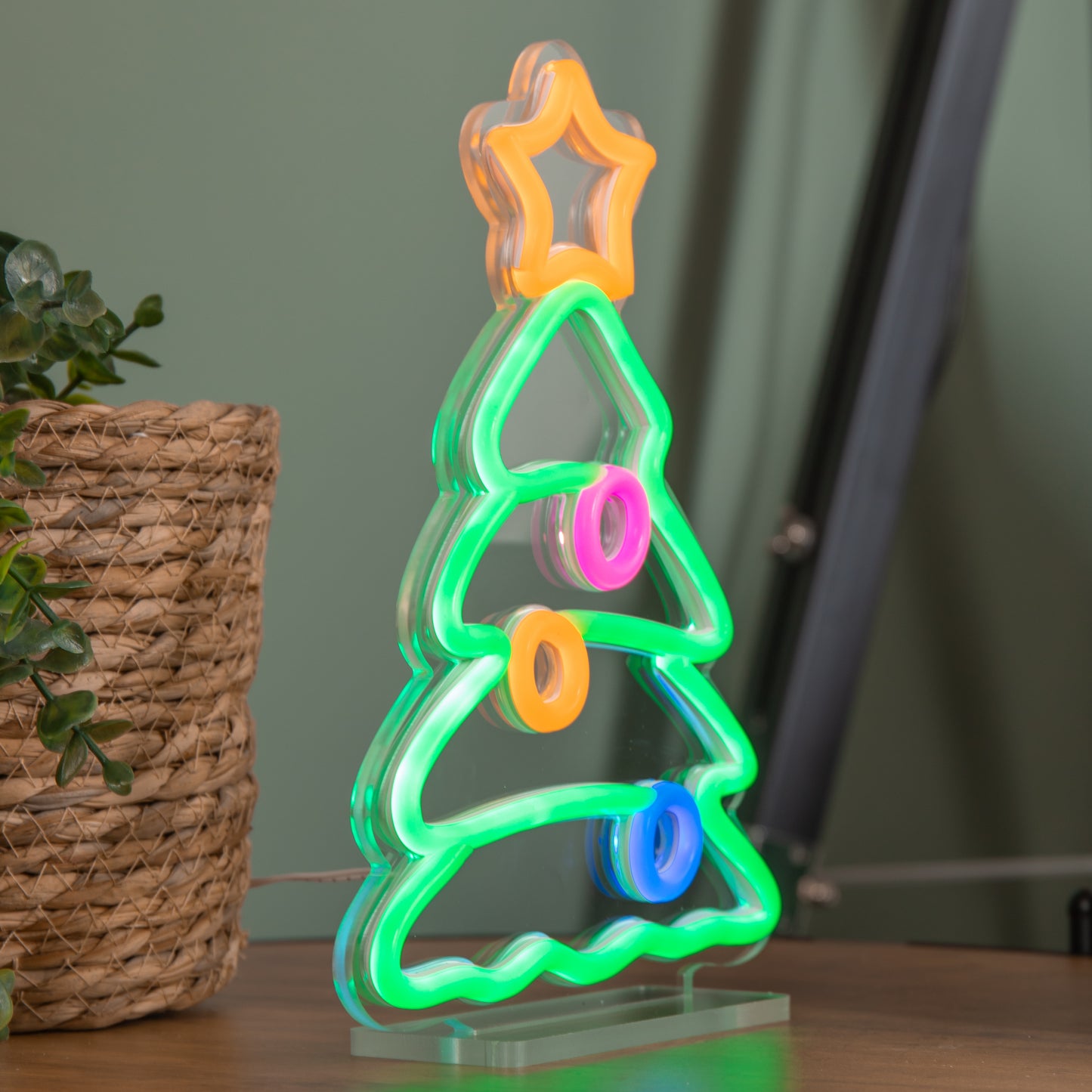 25cm Light up Christmas Tree Table Top Neon Sign