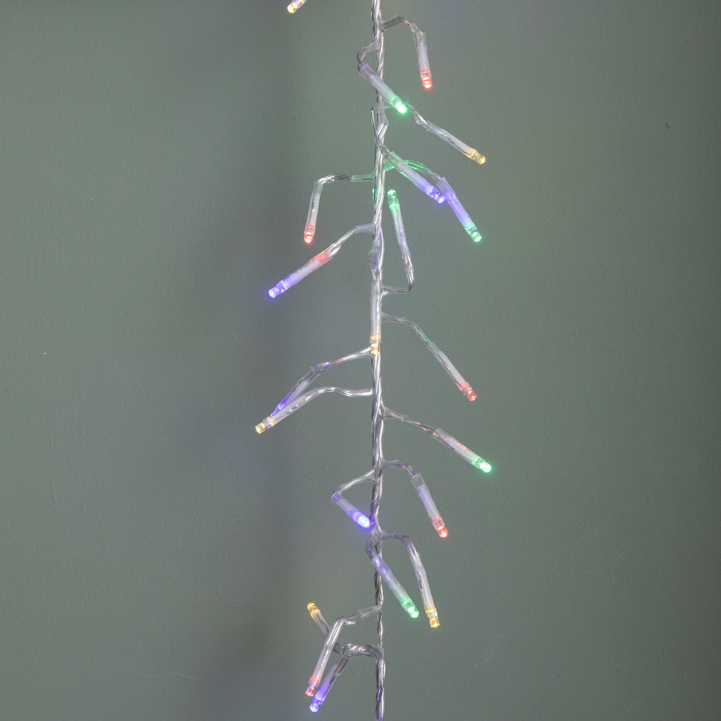 9.3m 720 LED Christmas Cluster String Lights with Timer in Multi-Coloured on Clear Cable