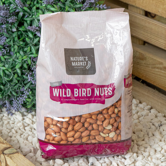 1kg Bag Garden Wild Bird Whole Nuts Feed