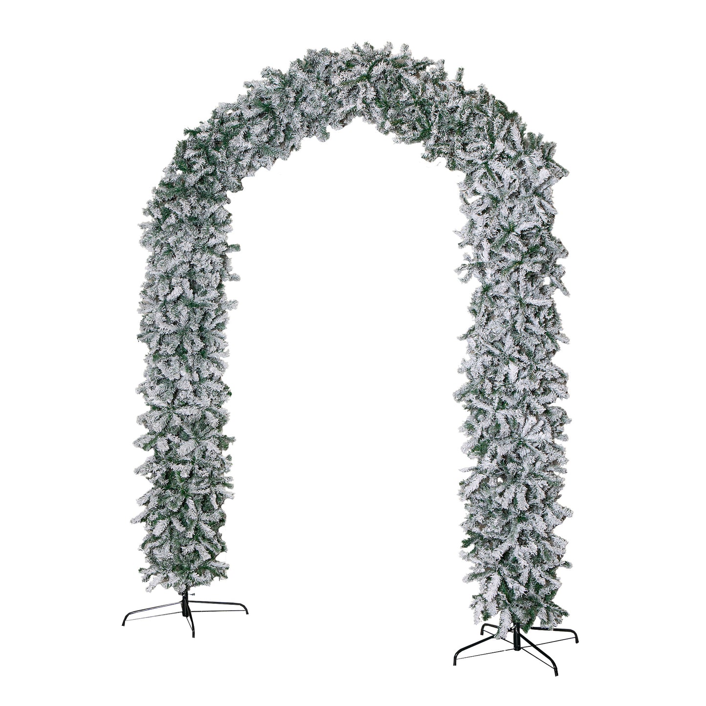 8ft (2.60m) Samuel Alexander Double Door Snow Flocked Christmas Tree Arch with 2000 Tips