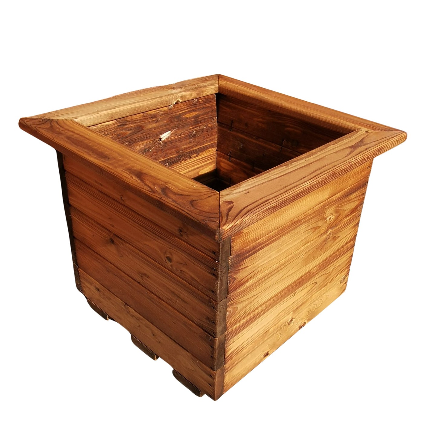 46cm x 46cm Large Rustic Chunky Wooden Garden Square Planter