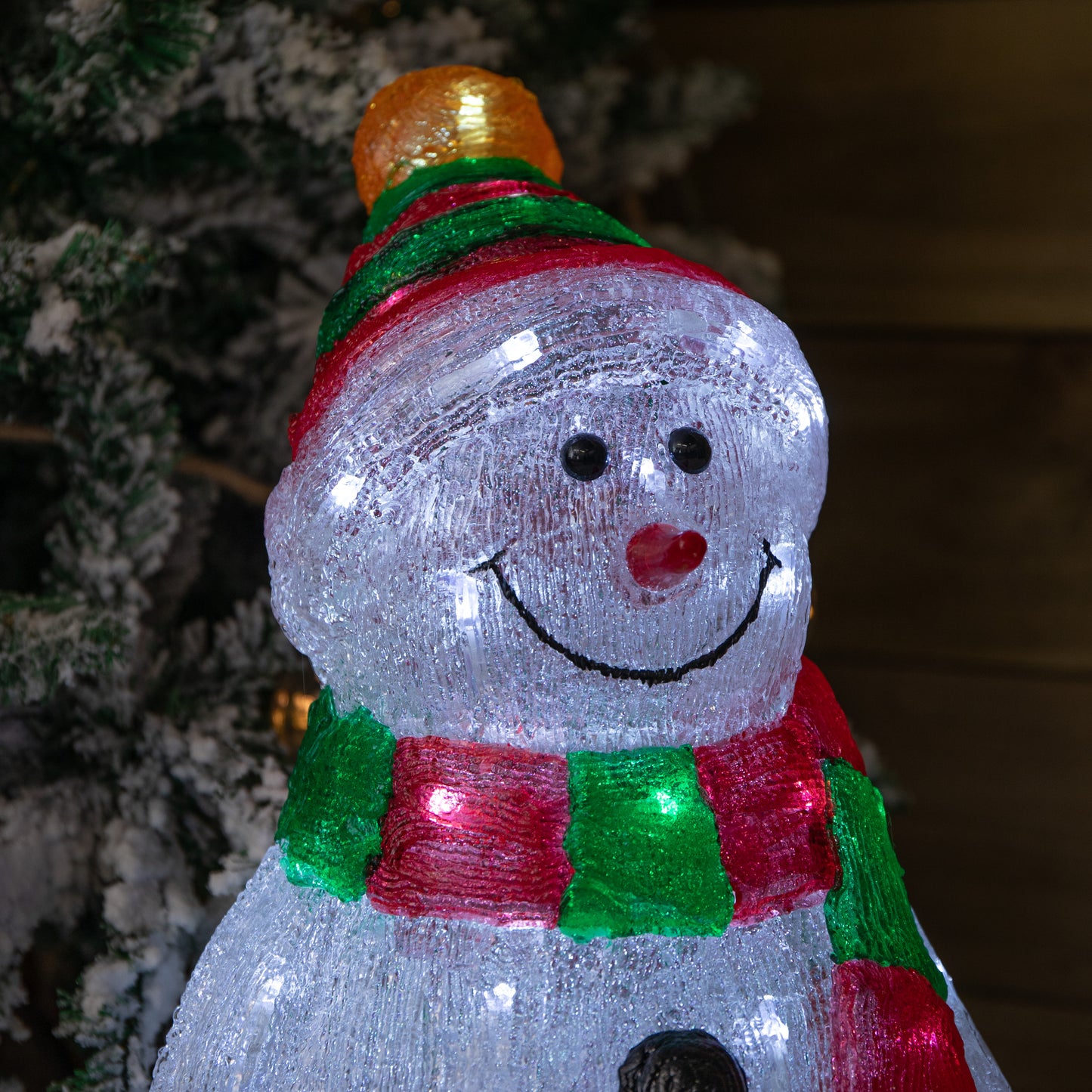 55cm Light up Christmas Ice Snowman Decoration with 70 Cool White LEDs