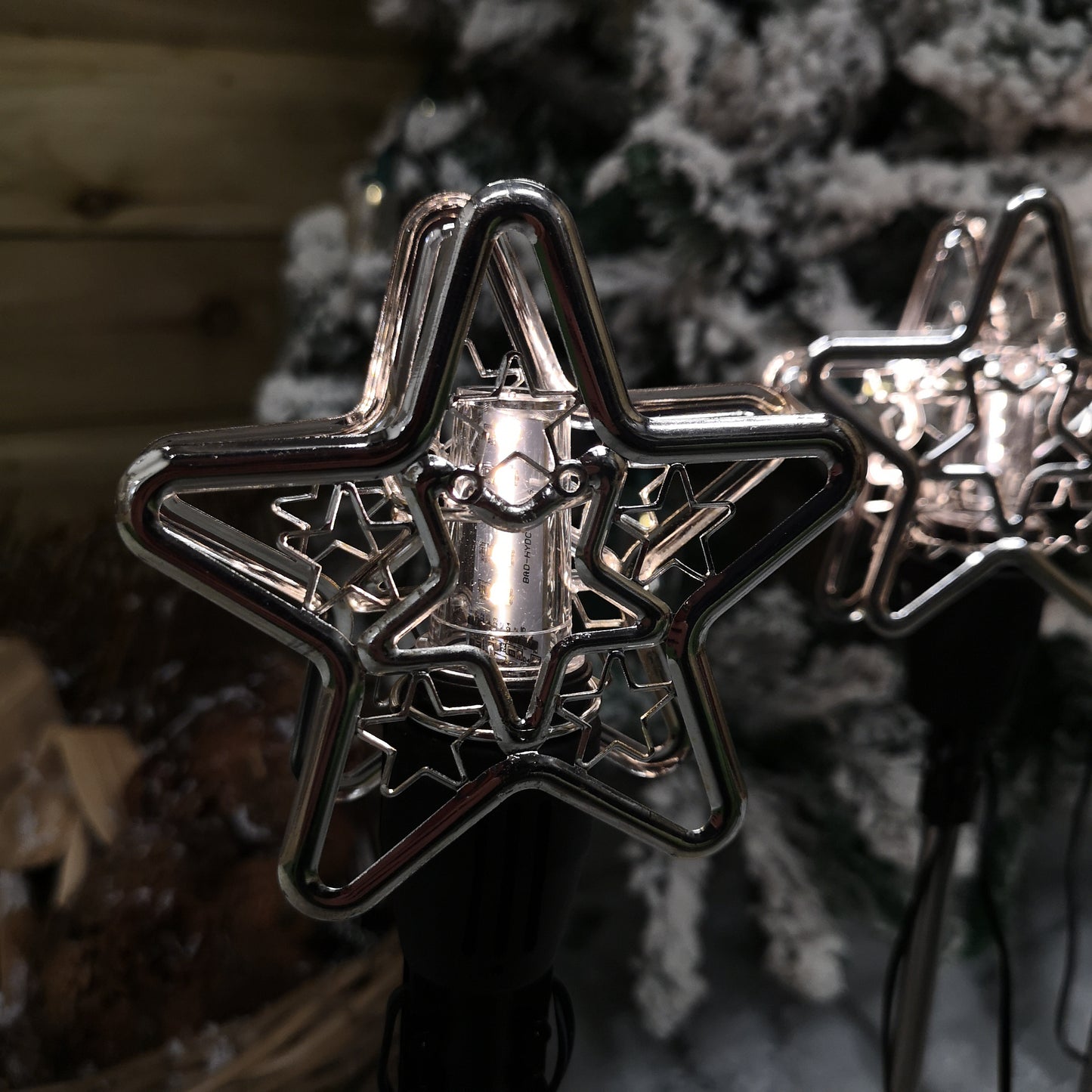 Set of 3 Christmas Star Flashing Warm White LED Connectable Pathfinder Lights