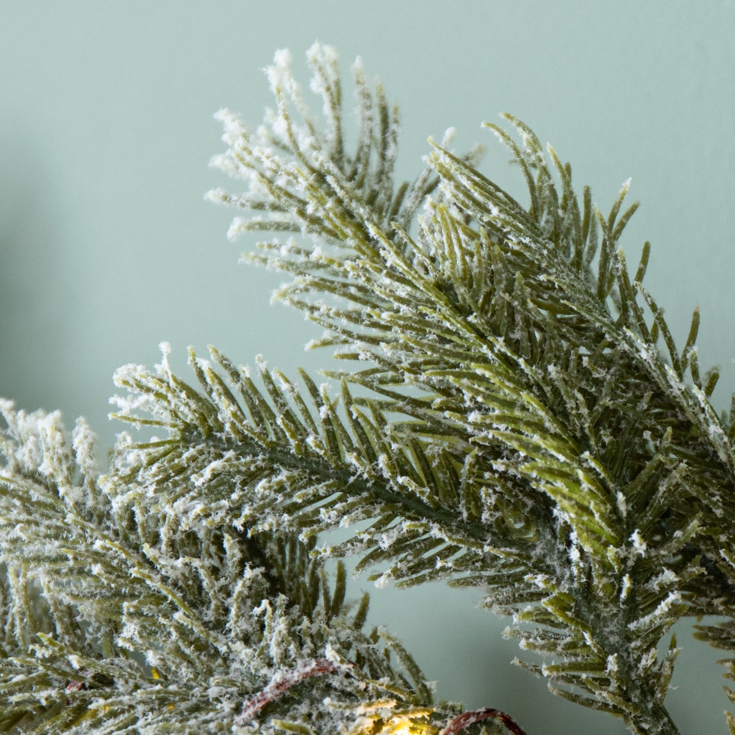 1.8m Frosted Pine Needle Christmas Garland with 120 Warm White LEDs