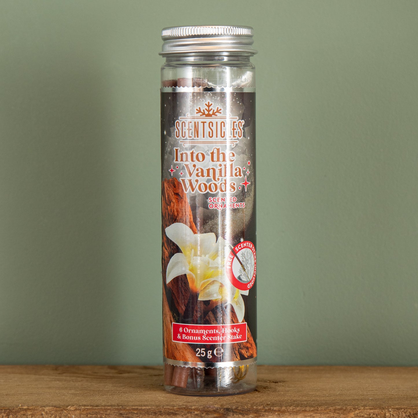 25g Into The Vanilla Woods Scented Christmas Scentsicles with 6 Hanging Hooks