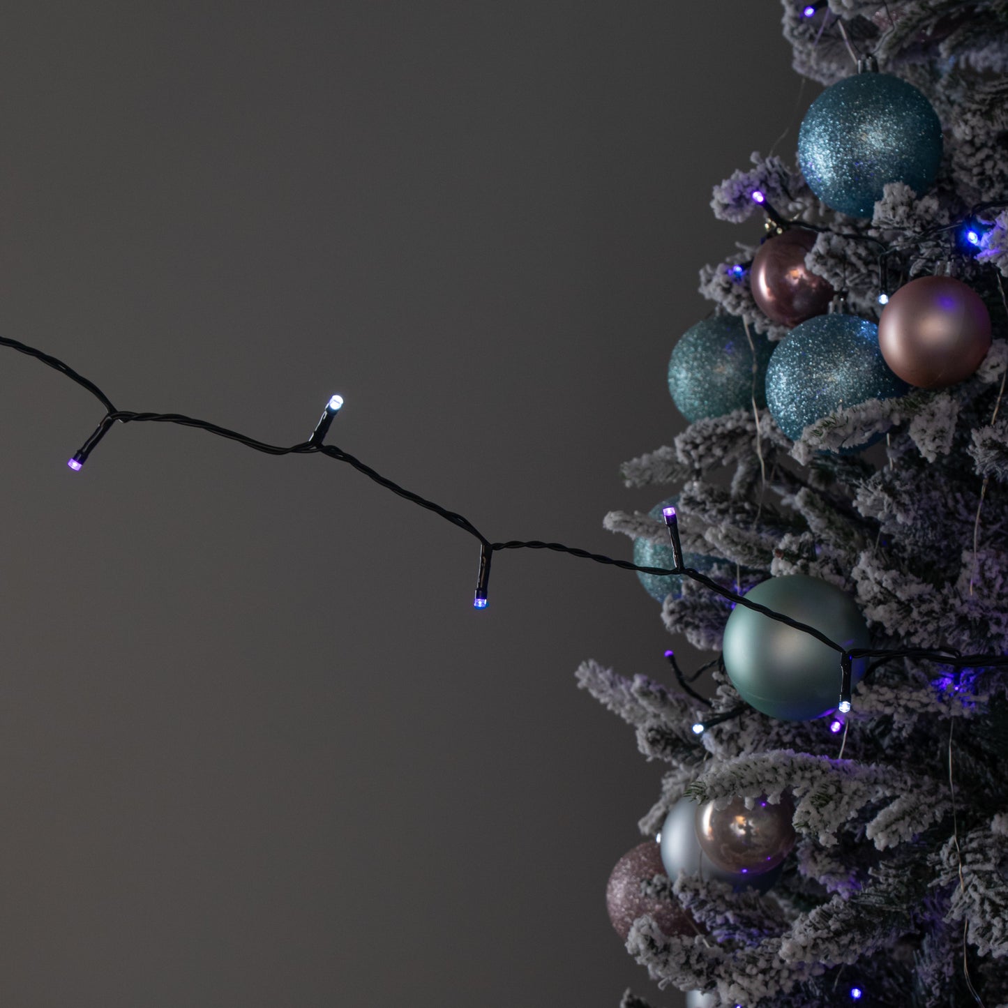 16m 200 LED SupaBrights Christmas String Lights with Timer in Blue, Purple & White