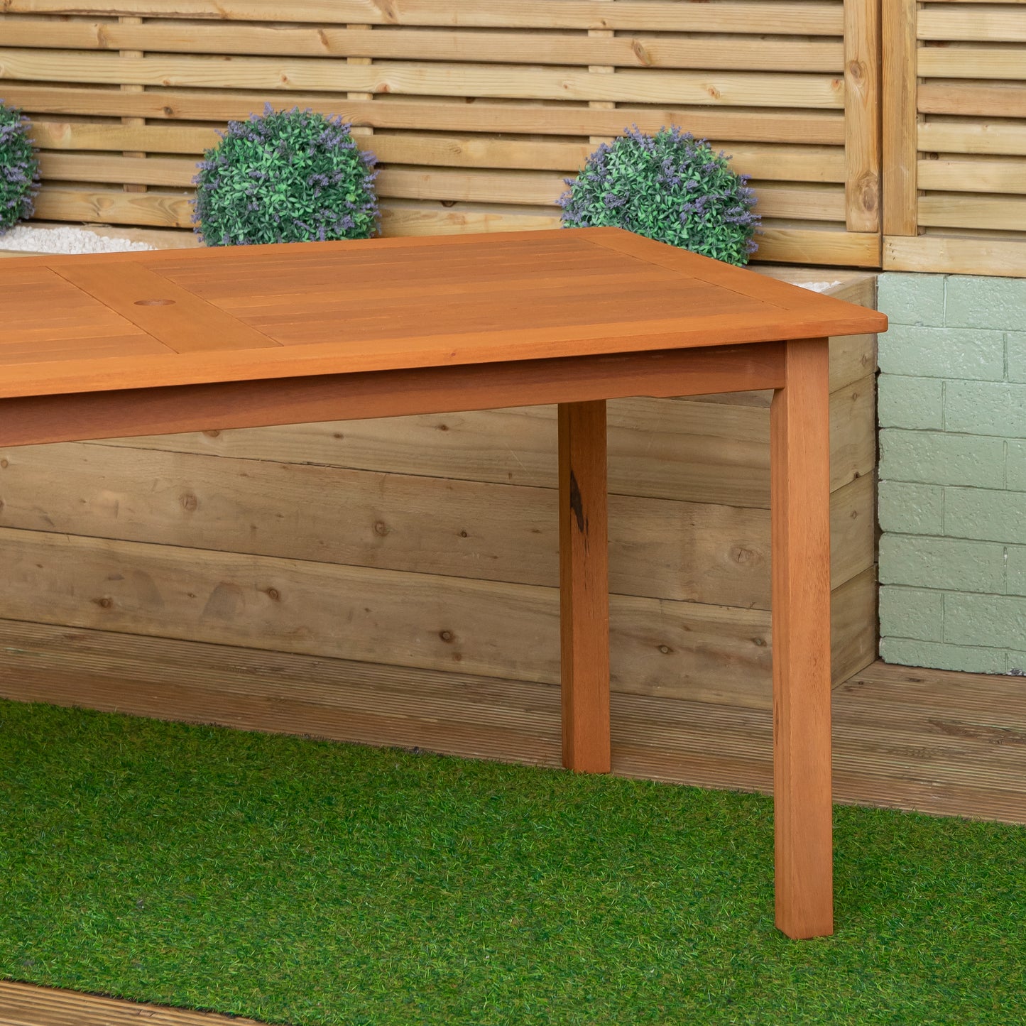 Grasmere Outdoor 6 Person Rectangular Wooden Garden Patio Table