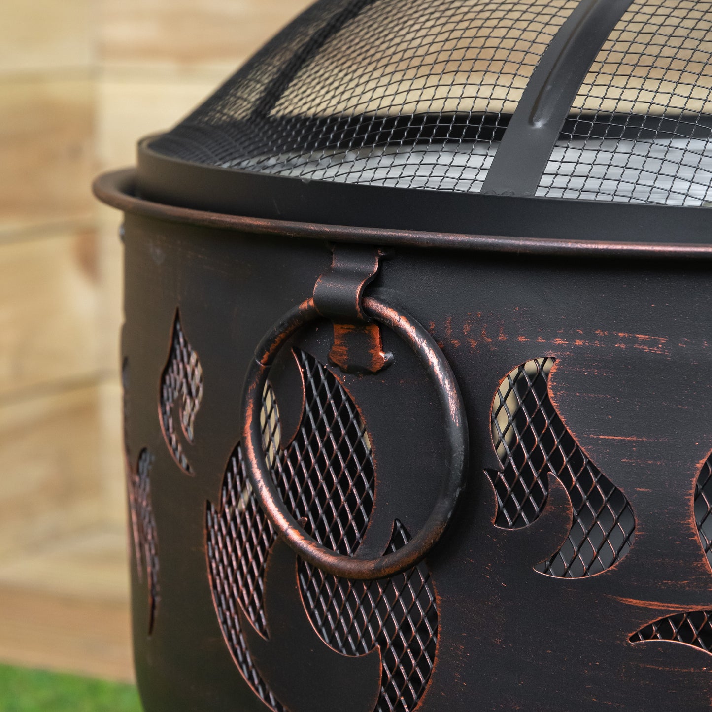 60cm Black Steel Fuego Deepbowl Outdoor Firepit