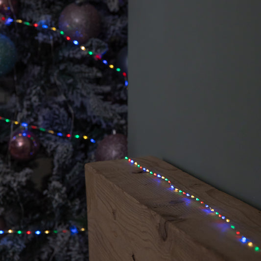 6.4m Compact MicroBrights Christmas Lights with 400 LEDs in Multi-coloured