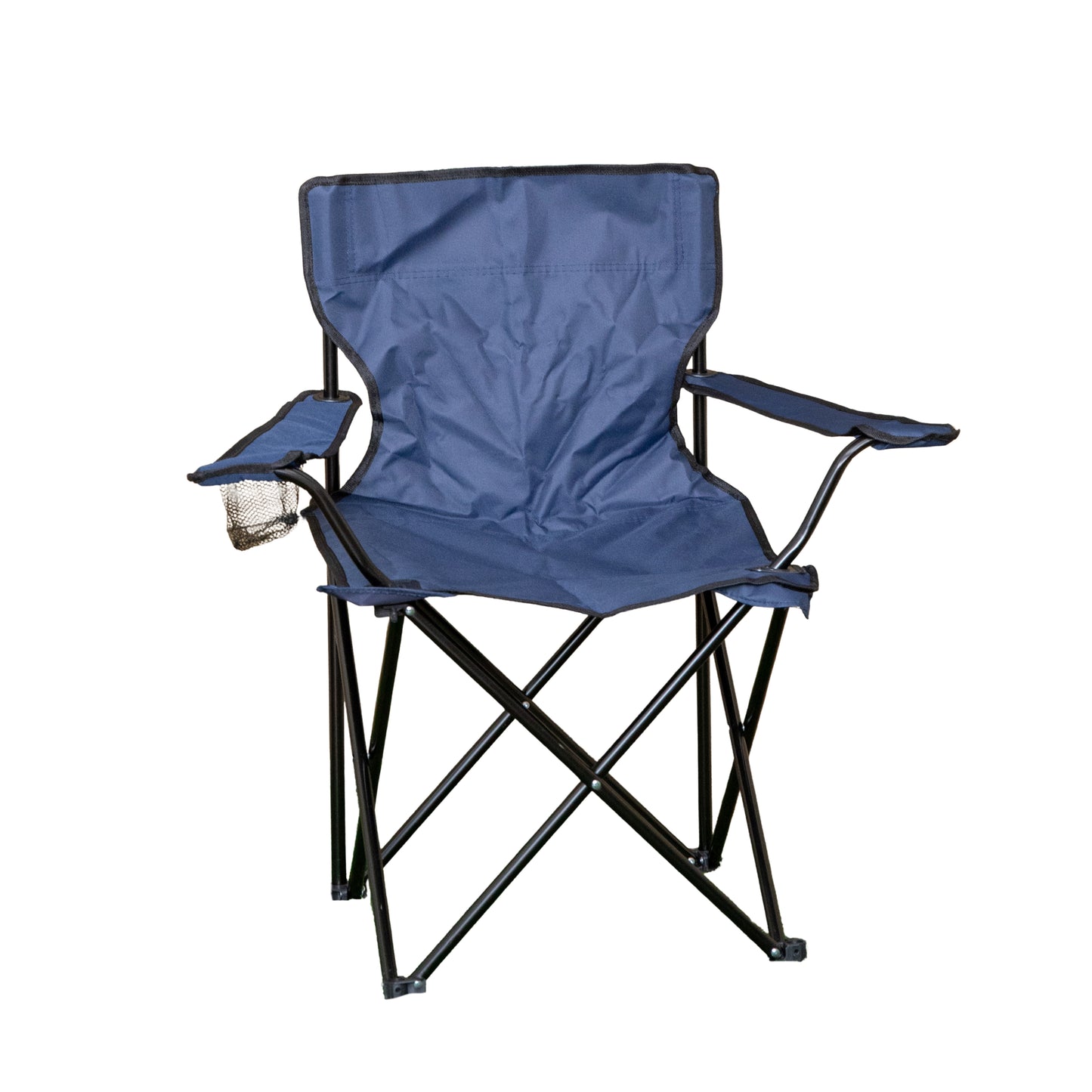 Blue Folding Canvas Camping / Festival / Outdoor Chair with Arms and Cup Holder