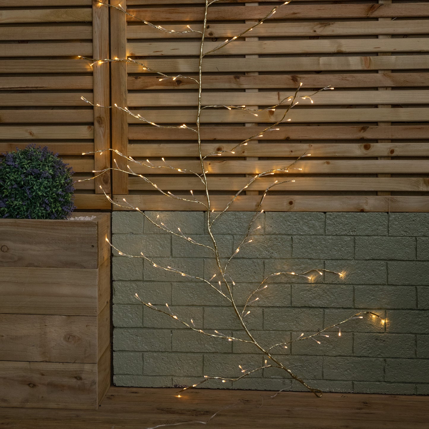 3m Light up Gold Christmas Garland Branch with 288 Warm White LEDs
