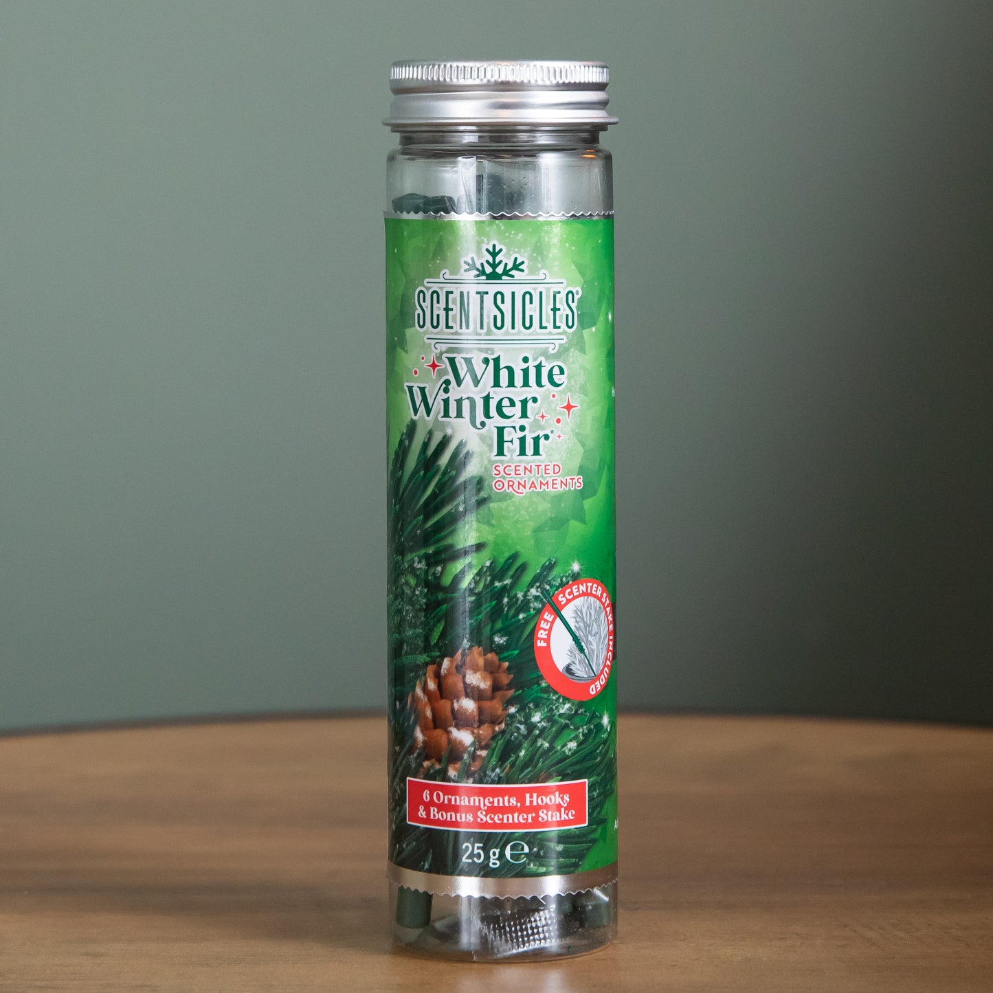 25g White Winter Fir Scented Christmas Scentsicles with 6 Hanging Hooks