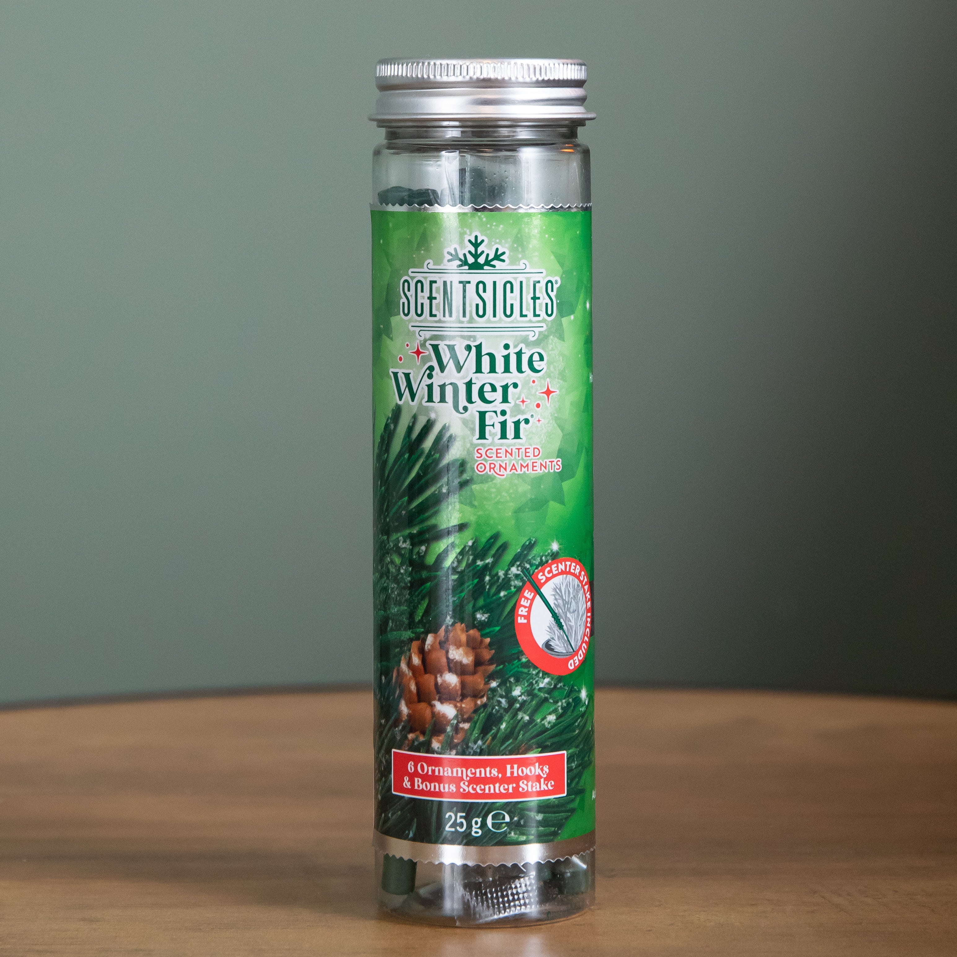 25g White Winter Fir Scented Christmas Scentsicles with 6 Hanging Hooks