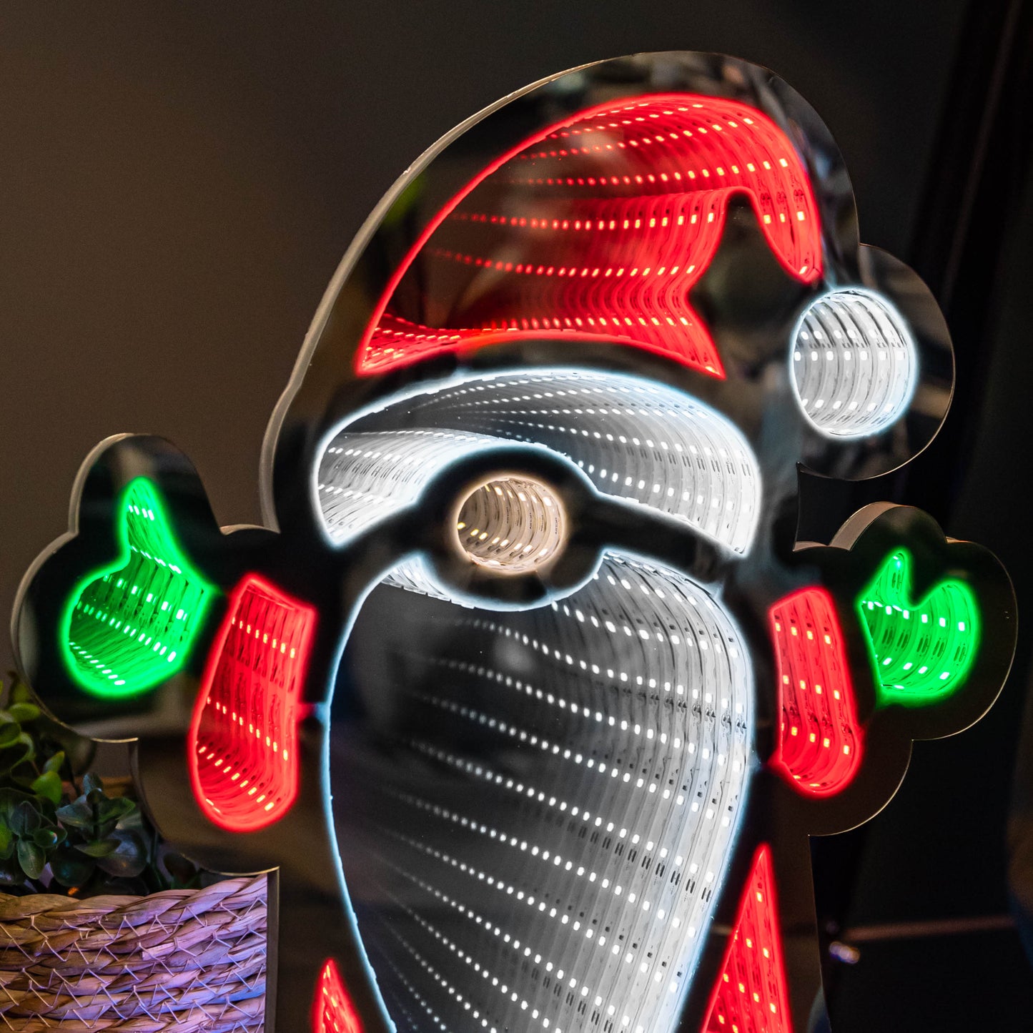 40cm Infinity Christmas Santa with Metal Base and Multi-Coloured LEDs