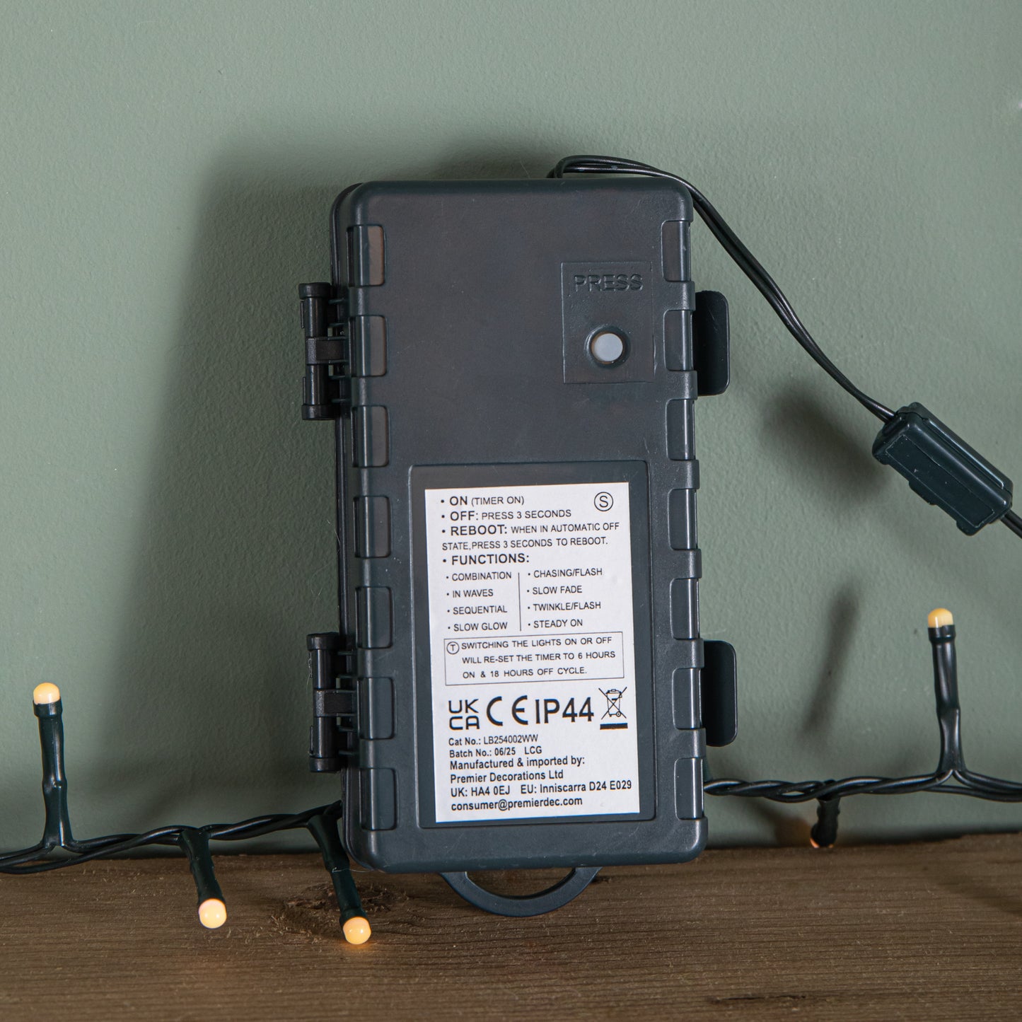 9m 360 LED Battery Operated Christmas BerryBrights String Lights in Warm White